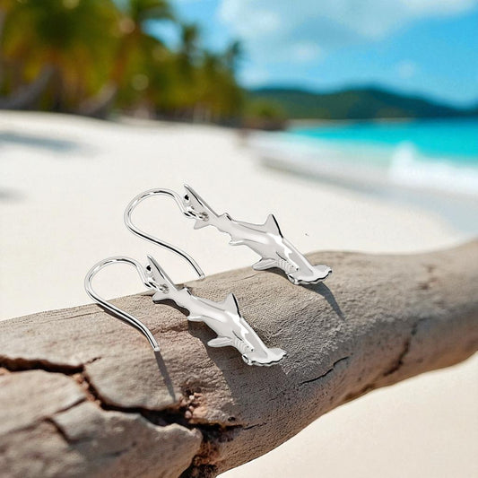 Hammerhead Shark Earrings - Sealife Collection - Silver