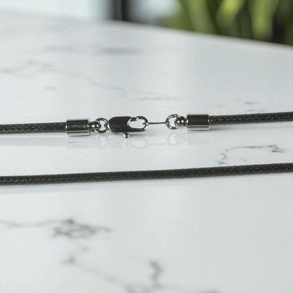 Smooth Cotton Cord with  Black Finish Clasp - 3mm - Big Blue