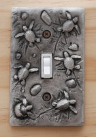 Sea Turtle Switch Plate, Hatchling Turtle Switch Plate, Turtle Switch Plate, Beachy Switch Plate, Ocean Theme Sea Turtle Single Sea Life Switch Plate - Big Blue