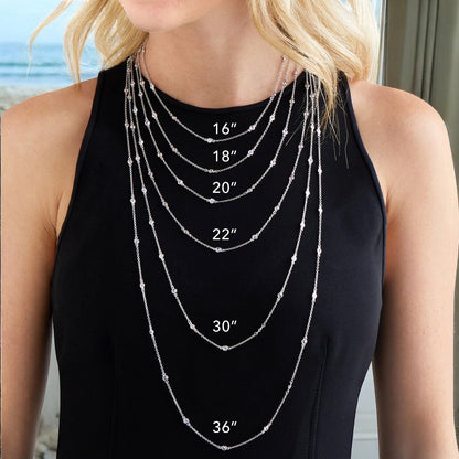Big Blue by Roland St John sterling silver choker necklace with starfish pendant, shown in multiple lengths: 16", 18", 20", 22", 30", and 36".