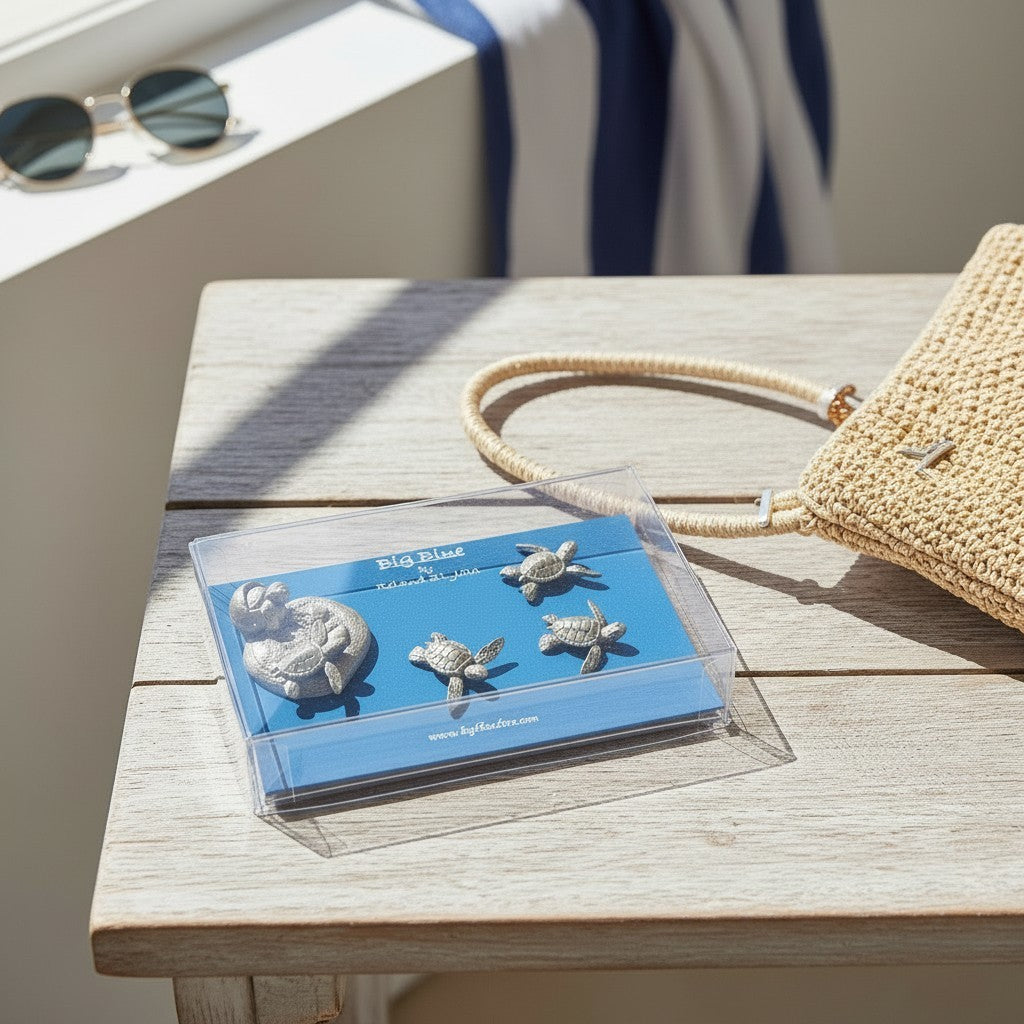 Baby Sea Turtle Magnet Set – Home Decor - Pewter