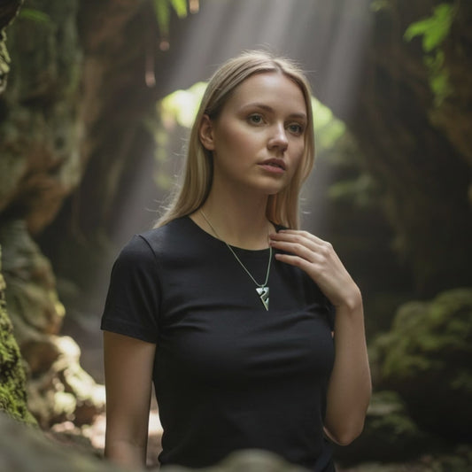 Line Arrow Necklace – Cave Diving Collection - Sterling Silver on Snake Chain