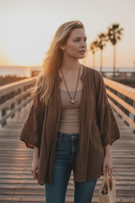 Baby Sea Turtle Necklace – "Hope" Hatchling – Bronze on Cord