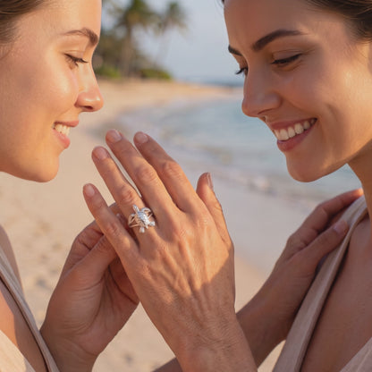 Sea Turtle Hatchling Ring - Sea Life Collection - Sterling Silver Success