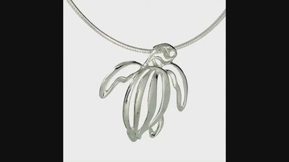 Sea Turtle Pendant – Seaplicity Collection – Sterling Silver
