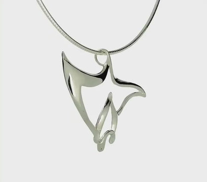 Manta Ray Necklace – Seaplicity Collection – Sterling Silver