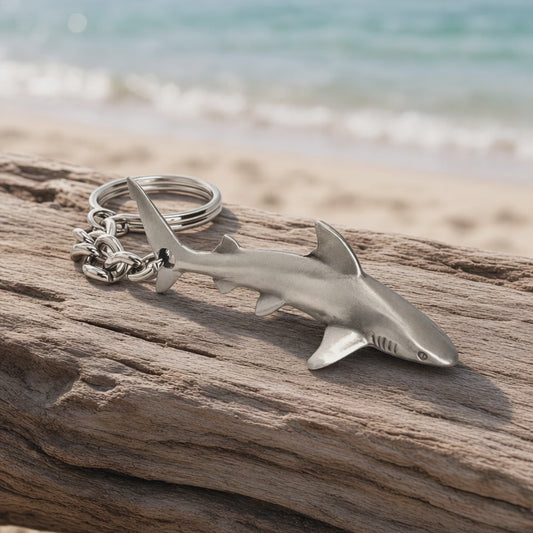 Grey Reef Shark Keychain – Sea Life Collection – Pewter