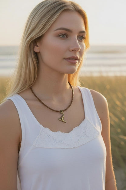 Sea Lion Pendant Necklace – "Salty" – Bronze on Cord