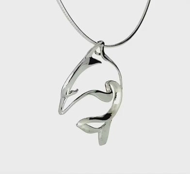 Bottlenose Dolphin Pendant – Seaplicity Collection – Sterling Silver