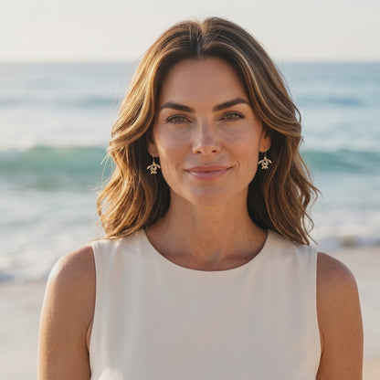 Turtle Drop Earrings – Ocean Traveler "Honu" Collection - Bronze