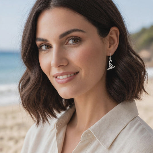 Sea Lion Drop Earrings –  "Salty" - Sterling Silver