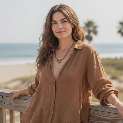 Octopus Pendant Necklace – "Leggs"- Bronze on Cotton Cord