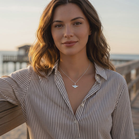 Manta Ray Necklace – Mini Sterling Collection – Sterling Silver