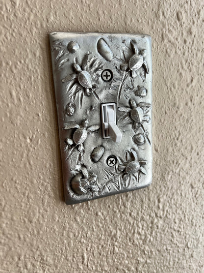 Sea Turtle Double Switch Plate, Beachy Home Décor Turtle Switch Plate, Marine Life Sea Turtle Light Switch Cover, Beachy Switch Plate - Big Blue