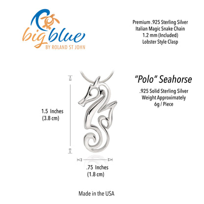 Seahorse Necklaces for Women Sterling Silver- Sea Horse Jewelry for Women | Seahorse Gifts for Women | Seahorse Charm |Seahorse Pendant Necklace - Big Blue