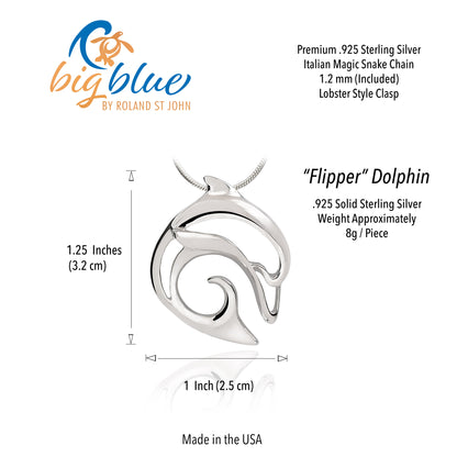 Dolphin Necklace Sterling Silver for Women- Dolphin Gifts for Women | Dolphin Jewelry For Women| | Dolphin Charms | Gifts for Dolphin Lovers - Big Blue