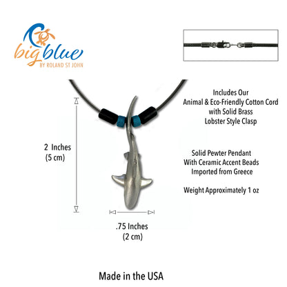 Shark Necklace for Men and Women- Reef Shark Necklace for Women, Gifts for Shark Lovers, Shark Jewelry, Reef Shark Pendant, Gifts for Scuba Divers - Big Blue