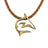 Frenzy Reef Shark Sea Life Ocean Theme Solid Bronze Pendant Necklace - Big Blue