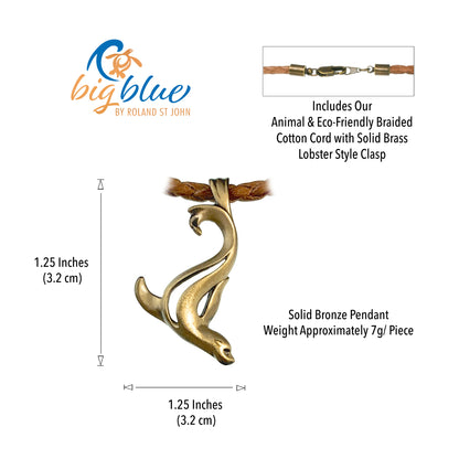 Salty Sea Lion Ocean Theme Sea Life Solid Bronze Pendant Necklace - Big Blue