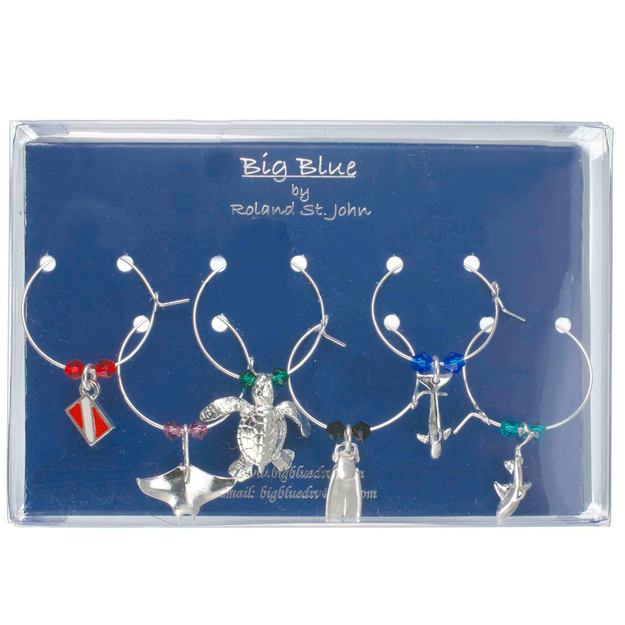 Wine Glass Charms, Sea Life Wine Charm Markers, Wine Tags for Divers, – Big  Blue by Roland St John
