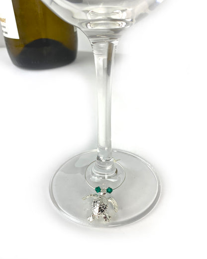 Wine Glass Charms, Sea Life Wine Charms, Wine Tags for Divers, Scuba Divers Gift Set, Ocean Theme Wine Glass Sea Life Charm Markers Gift Set - Big Blue