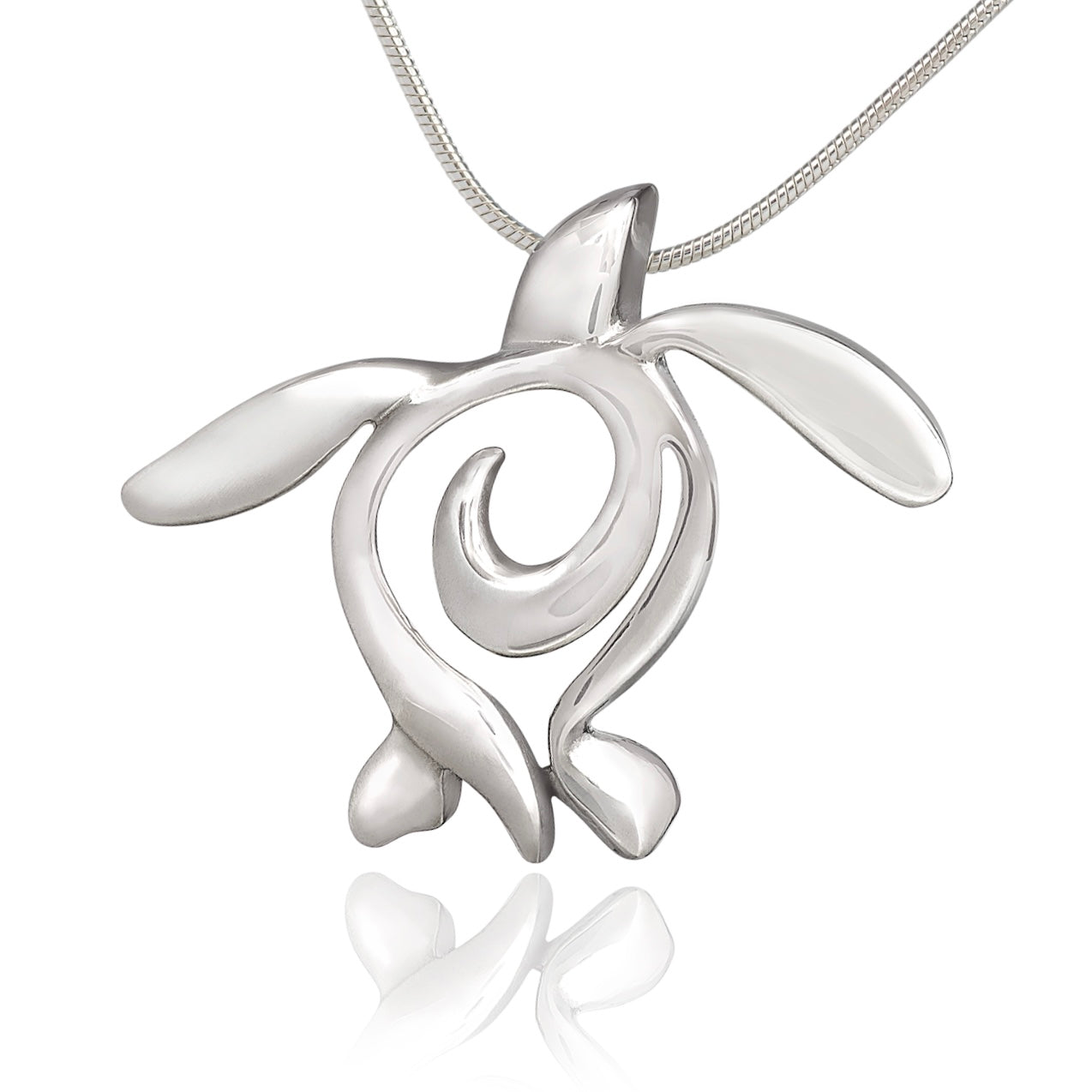 Sea Turtle Necklace Sterling Silver Pendant-  Turtle Gifts for Women | Honu Turtle Necklace |  Ocean Theme Gifts for Turtle Lovers | Sea Life Jewelry - Big Blue