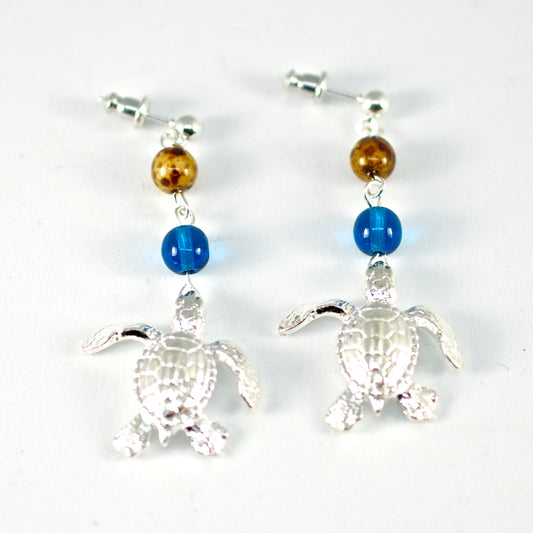 Ocean Theme Sea Turtle Sea Life Earrings Necklace & Bracelet Available - Big Blue