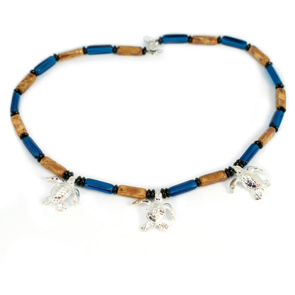 Ocean Theme Sea Turtle Charm Sea Life Necklace & Bracelet - Big Blue