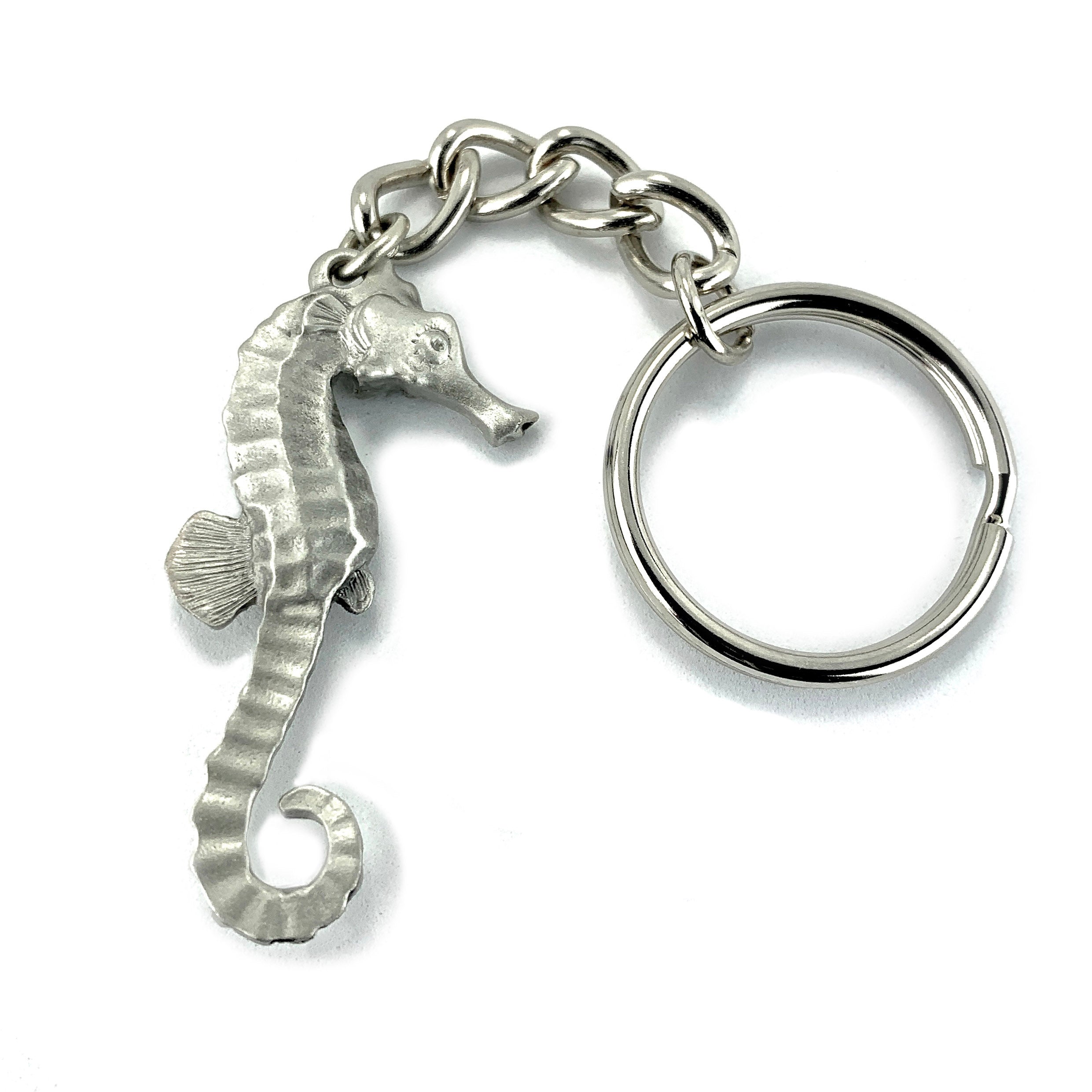 Seahorse Keychain – Sea Life Collection – Pewter – Big Blue