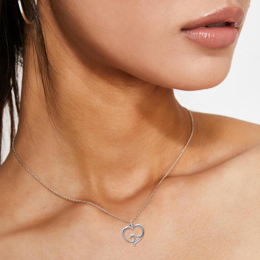 Ships on 01/28/22 Ocean Wave Necklace Sterling Silver- Heart of the Ocean Pendant, Ocean Lover Gifts, Sea Life Jewelry - Big Blue
