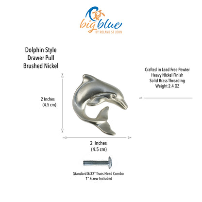 Ocean Theme Drawer Pulls - Dolphin Drawer Pulls and Knobs |Coastal Drawer Pulls and | Nautical Drawer Pulls | Sea Life Cabinet Knobs - Big Blue