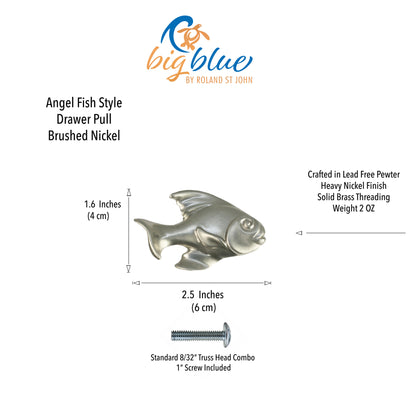Ocean Theme Drawer Pulls and Knobs- Fish Drawer Pulls | Beach Décor | Fish Knob Coastal Drawer Pulls and Knobs | Sea Life Cabinet Knobs - Big Blue