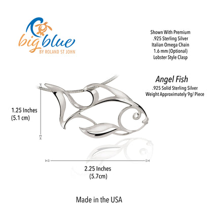 Angel Fish Sea Life Sterling Silver Pendant Necklace Ocean Theme Seaplicity - Big Blue