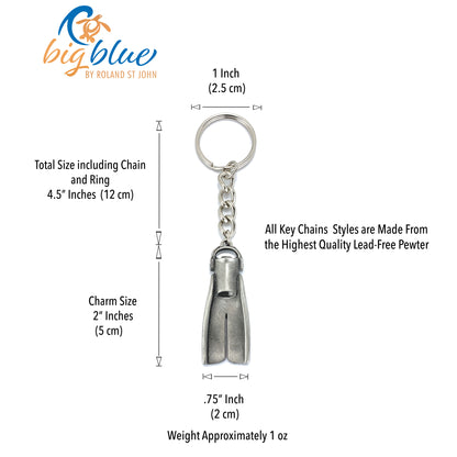 Diving Keychain for Men and Women- Dive Fin Keychain | Big Blue Jewelry | Dive Flipper Key Ring | Gifts for Scuba Divers | Scuba Diving Key Chain - Big Blue