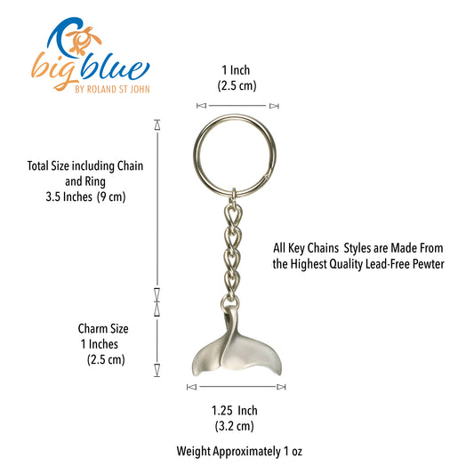 Realistic Ocean Theme Whale Tail Sea Life Quality  Key Chain - Big Blue