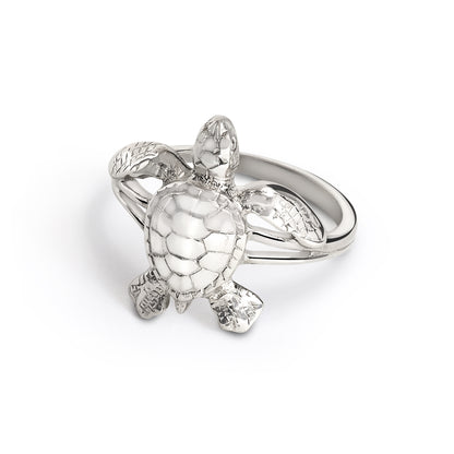 Turtle Ring, Sterling Silver Turtle Ring- Baby Hatchling Sterling Silver Ring, Rings for Scuba Divers - Big Blue