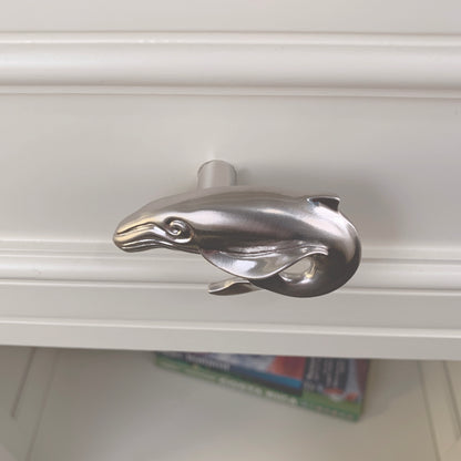 Ocean Theme Drawer Pulls and Knobs- Whale Drawer Pulls | Whale Knobs | Coastal Beach Drawer Pulls and Knobs | Sea Life Cabinet Knobs and Pulls - Big Blue